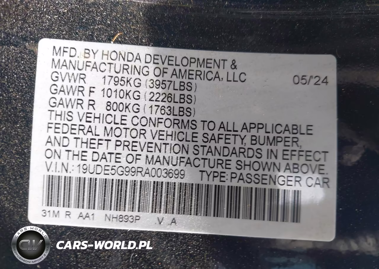 2024 Acura Integra Type S VIN:19UDE5G99RA003699 - 9