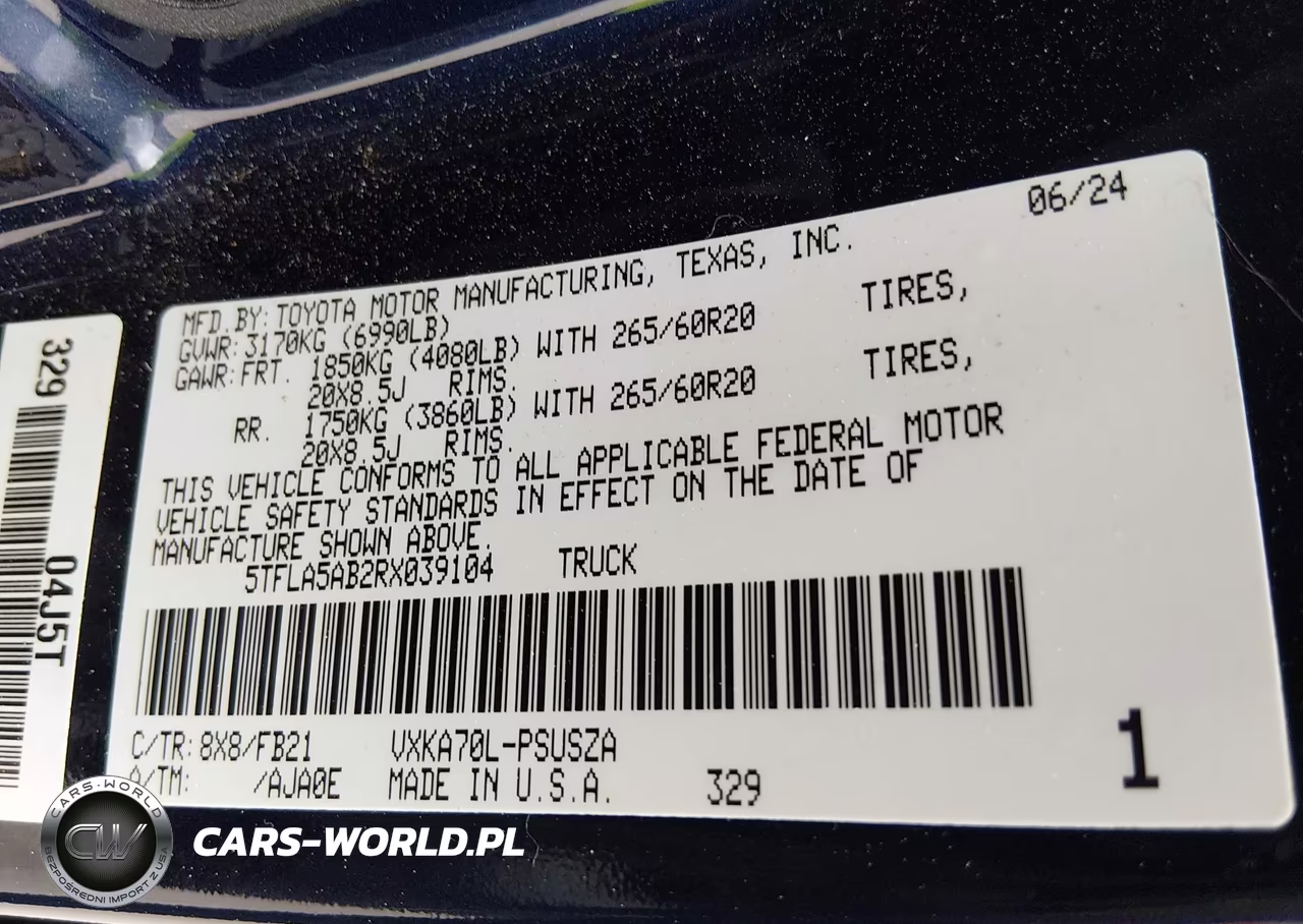 2024 Toyota Tundra Sr5 VIN:5TFLA5AB2RX039104 - 9