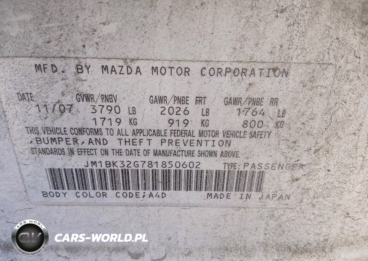 2008 Mazda Mazda3 I VIN:JM1BK32G781850602 - 9