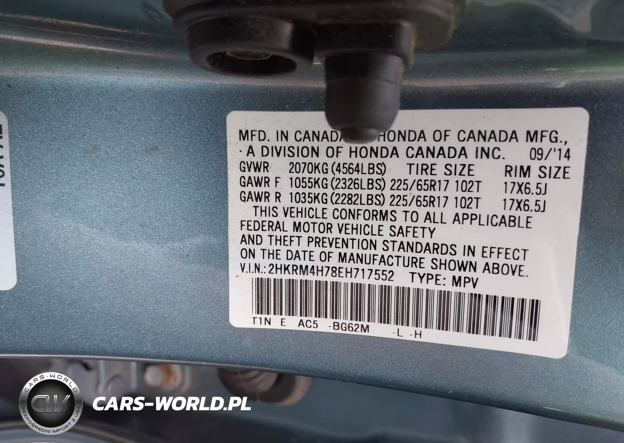 2014 Honda Cr-V Ex-L VIN:2HKRM4H78EH717552 - 9