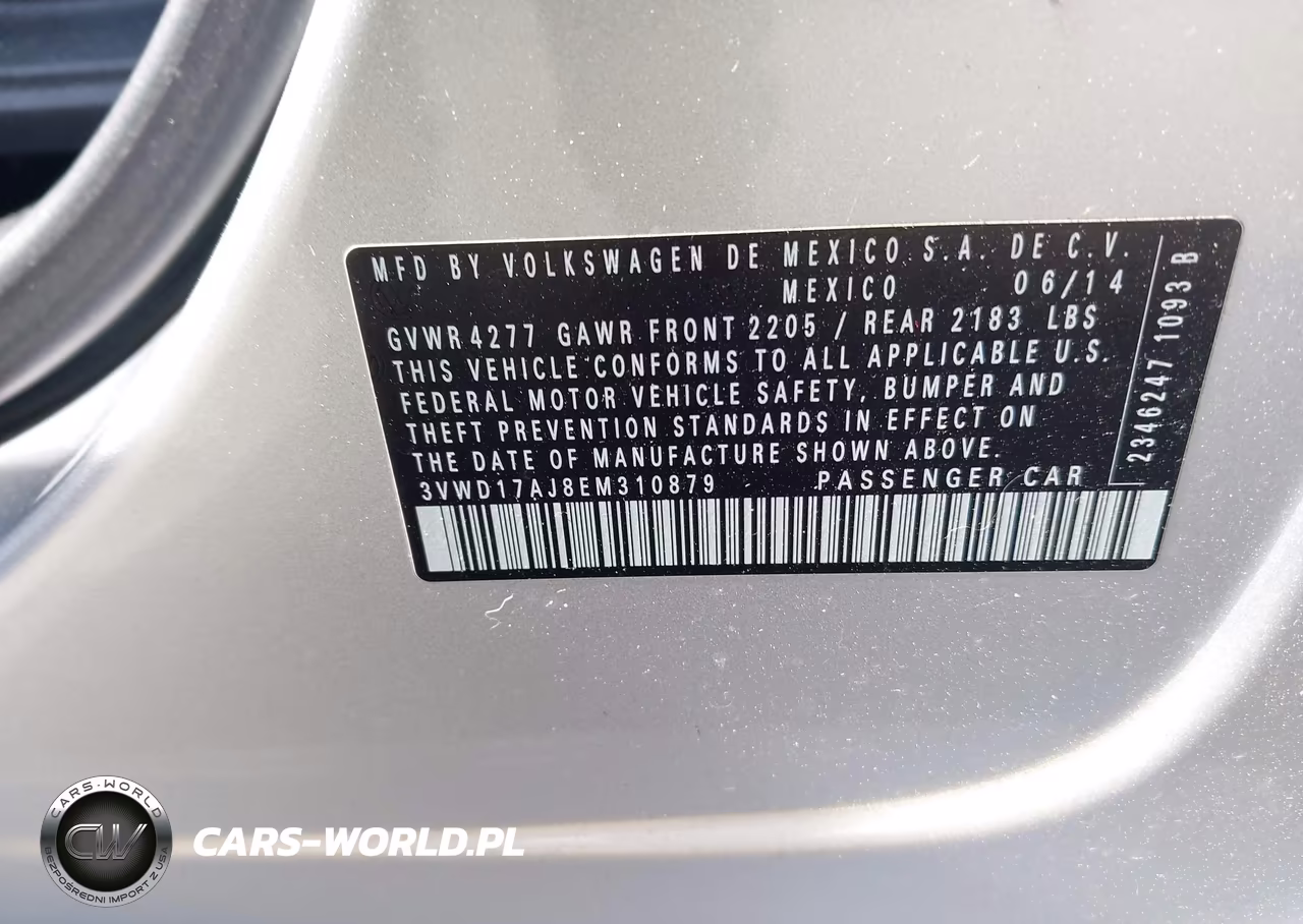 2014 Volkswagen Jetta 1.8T Se VIN:3VWD17AJ8EM310879 - 9