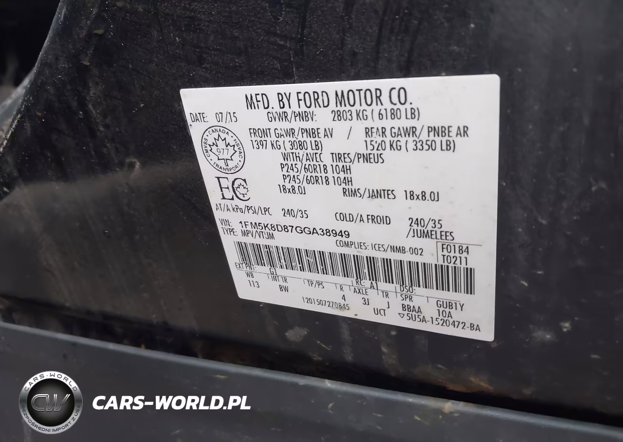 2016 Ford Explorer Xlt VIN:1FM5K8D87GGA38949 - 9