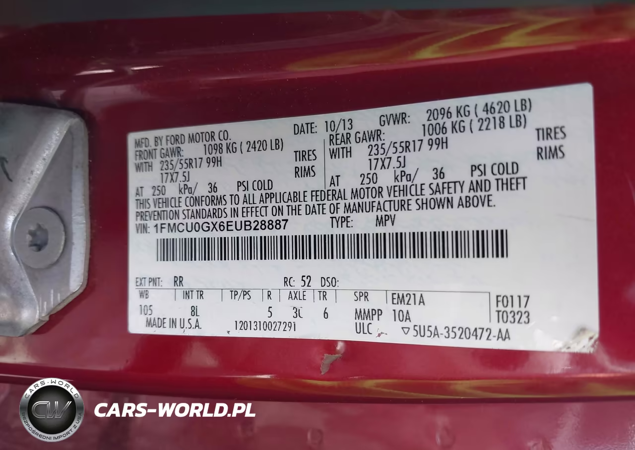 2014 Ford Escape Se VIN:1FMCU0GX6EUB28887 - 9