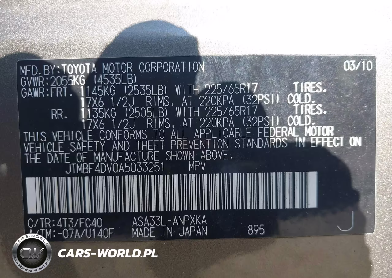 2010 Toyota Rav4 VIN:JTMBF4DV0A5033251 - 9