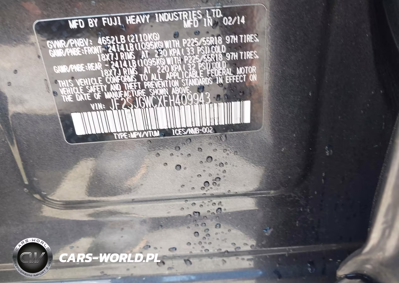 2015 Subaru Forester 2.0Xt Touring VIN:JF2SJGWCXFH409943 - 9