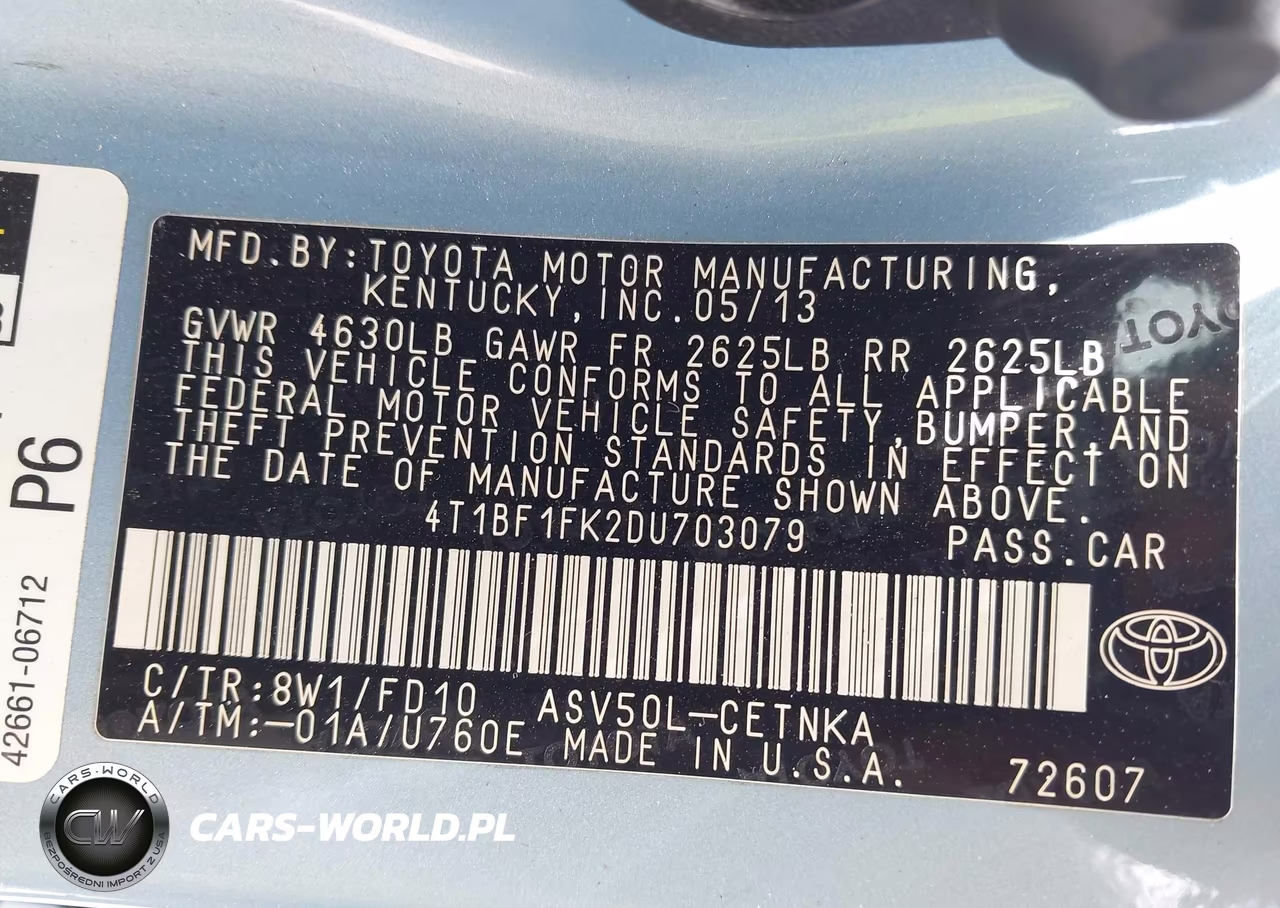 2013 Toyota Camry Le VIN:4T1BF1FK2DU703079 - 9