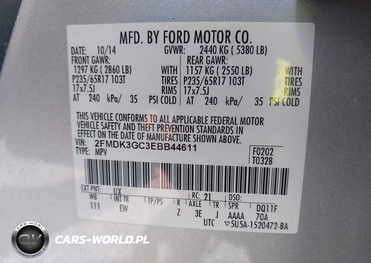 2014 Ford Edge Se VIN:2FMDK3GC3EBB44611 - 9