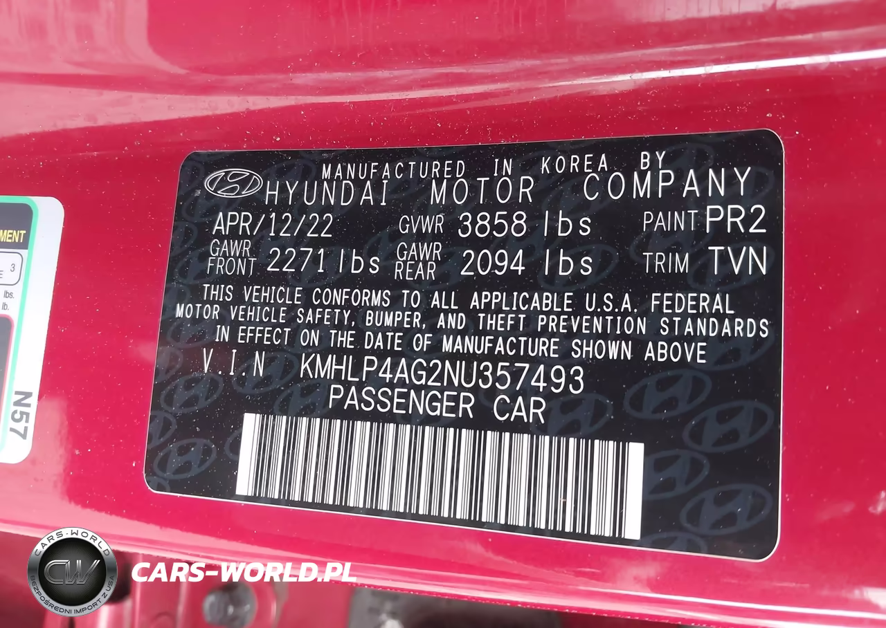 2022 Hyundai Elantra Limited VIN:KMHLP4AG2NU357493 - 9