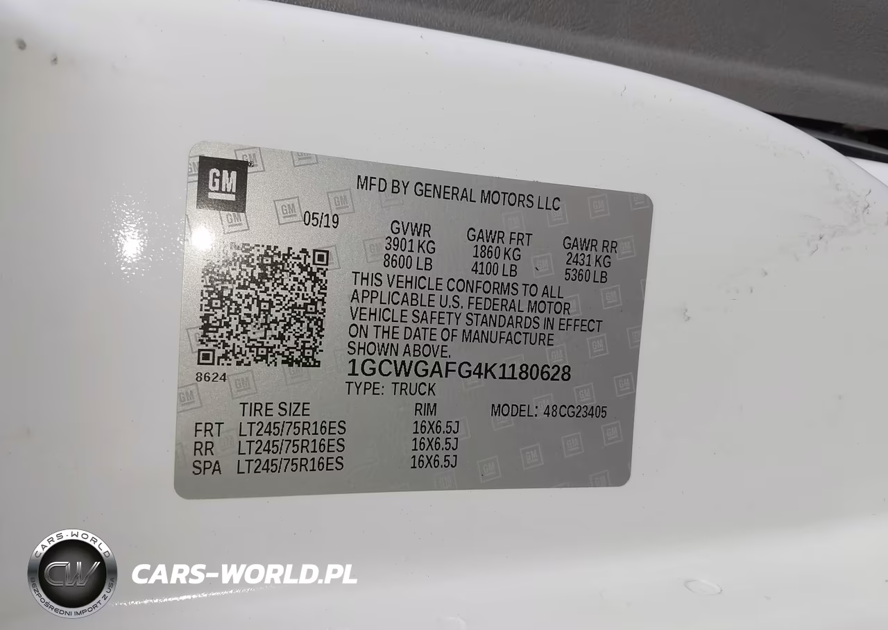 2019 Chevrolet Express 2500 Work Van VIN:1GCWGAFG4K1180628 - 9