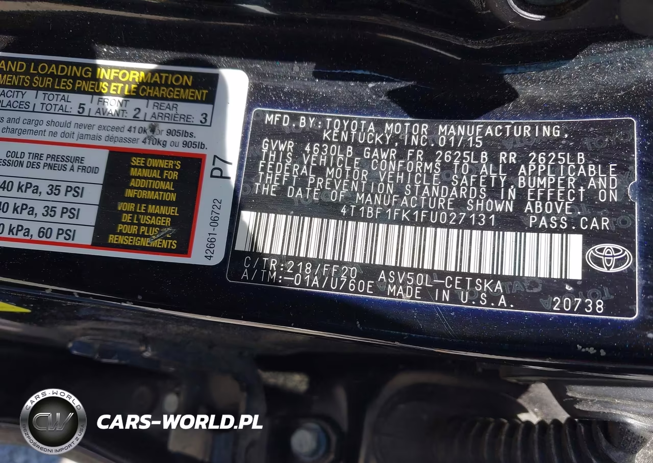 2015 Toyota Camry Se VIN:4T1BF1FK1FU027131 - 9