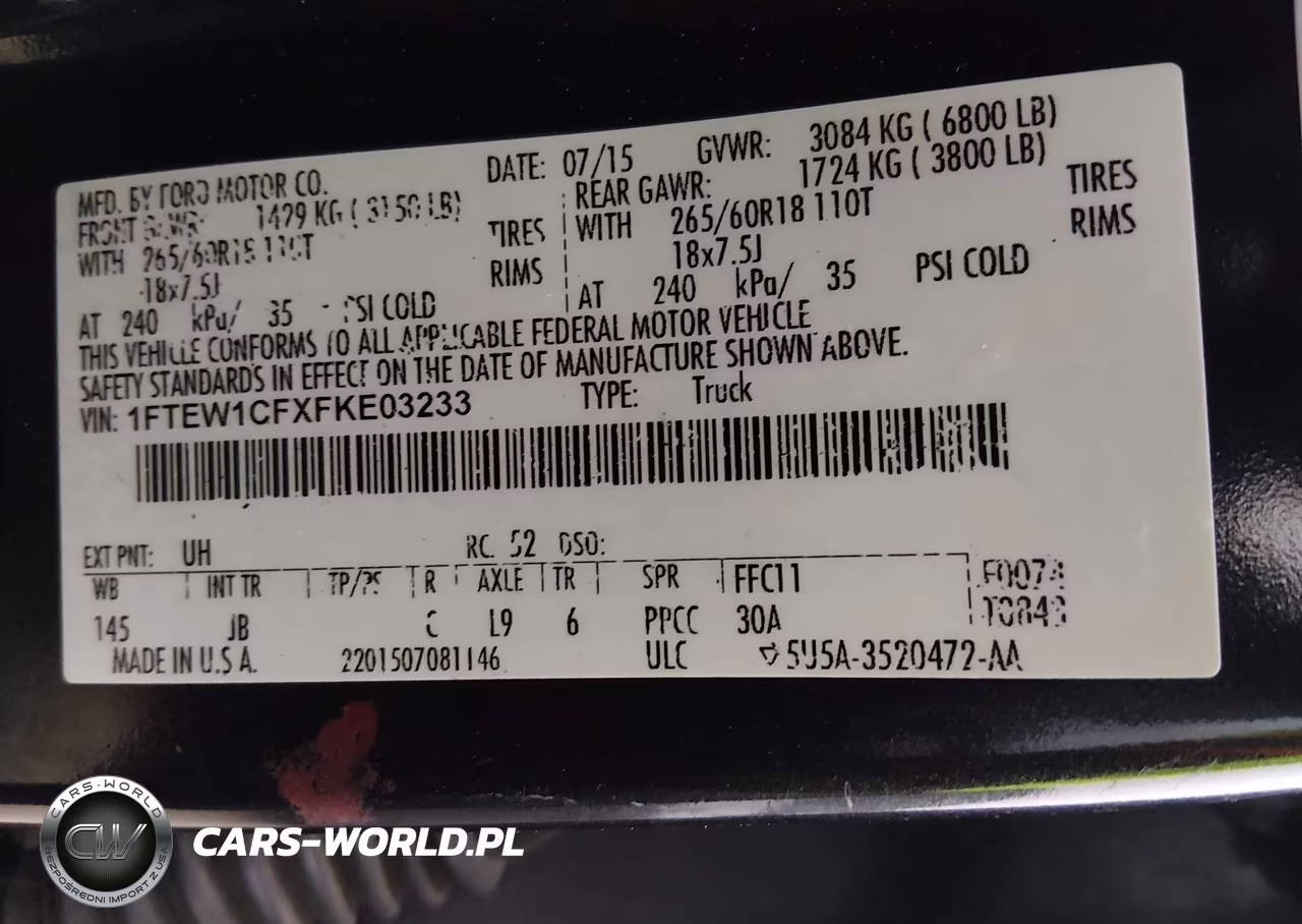 2015 Ford F-150 Xlt VIN:1FTEW1CFXFKE03233 - 9