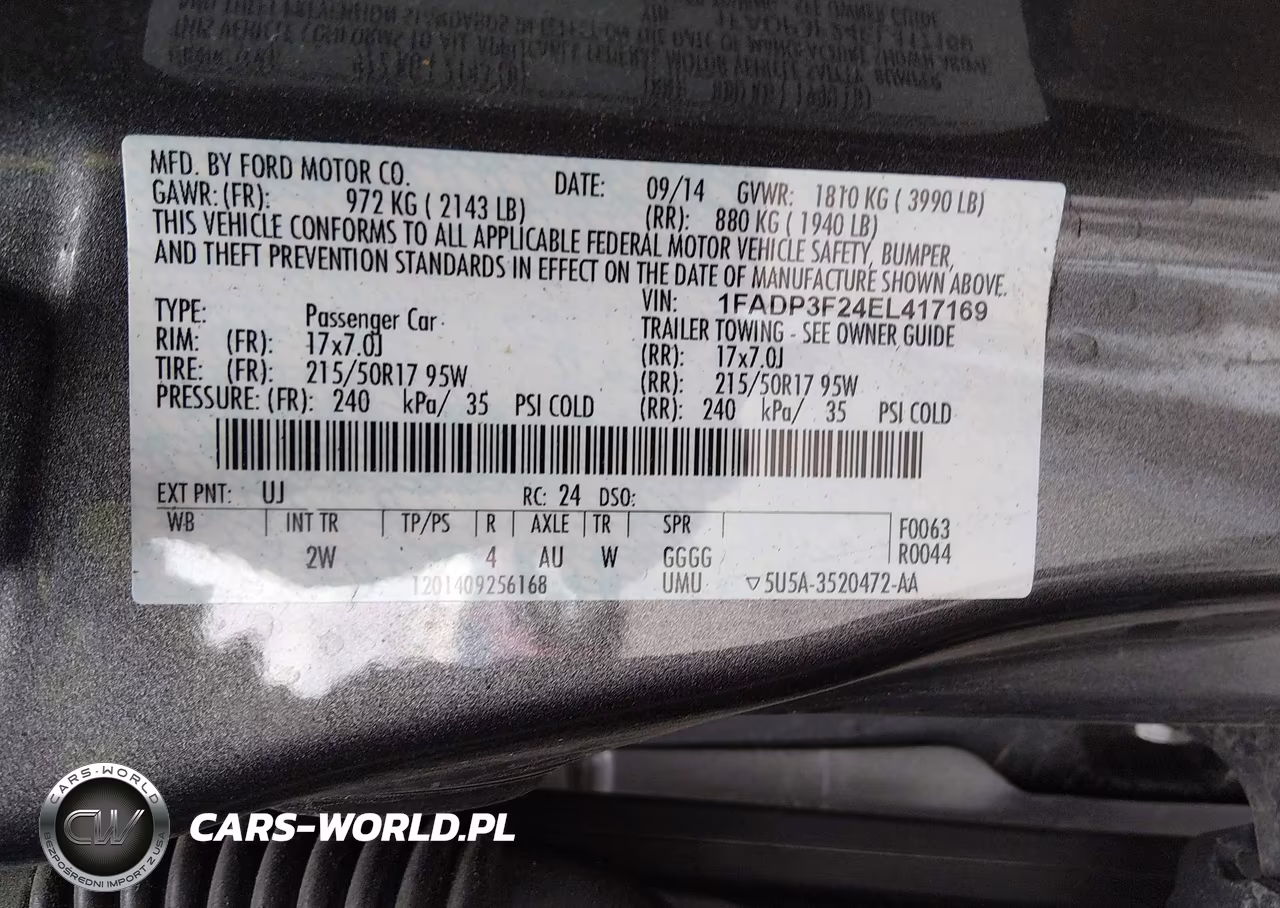 2014 Ford Focus Se VIN:1FADP3F24EL417169 - 9