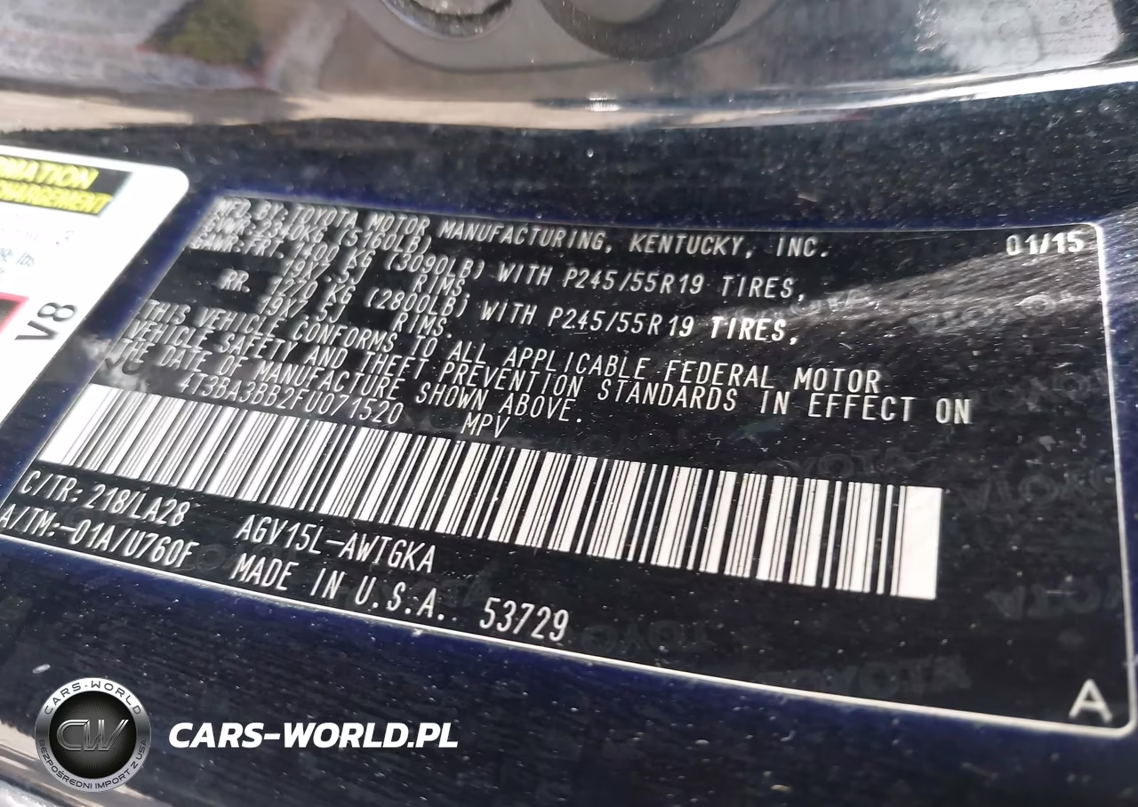 2015 Toyota Venza Xle VIN:4T3BA3BB2FU071520 - 9