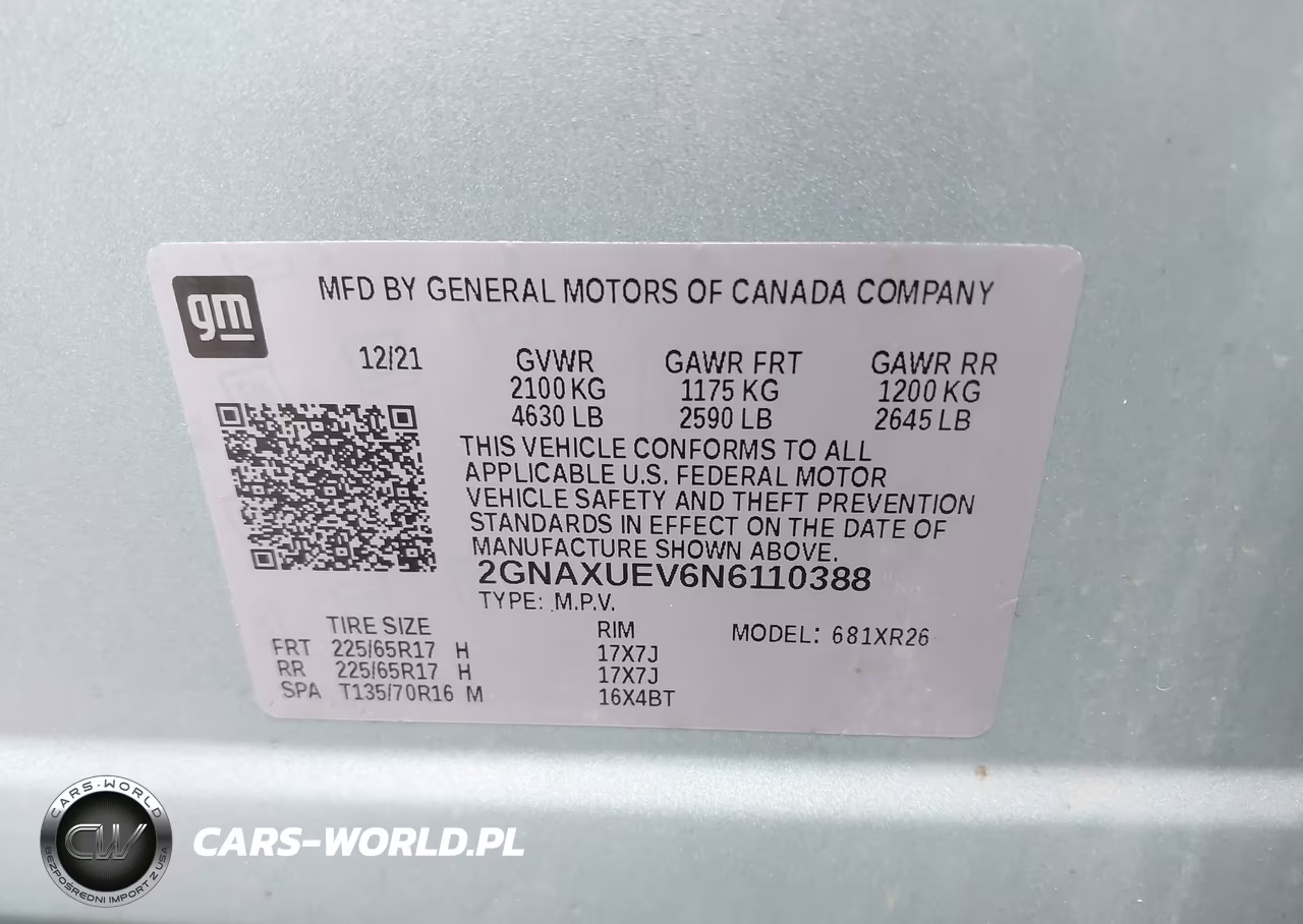 2022 Chevrolet Equinox Awd Lt VIN:2GNAXUEV6N6110388 - 9