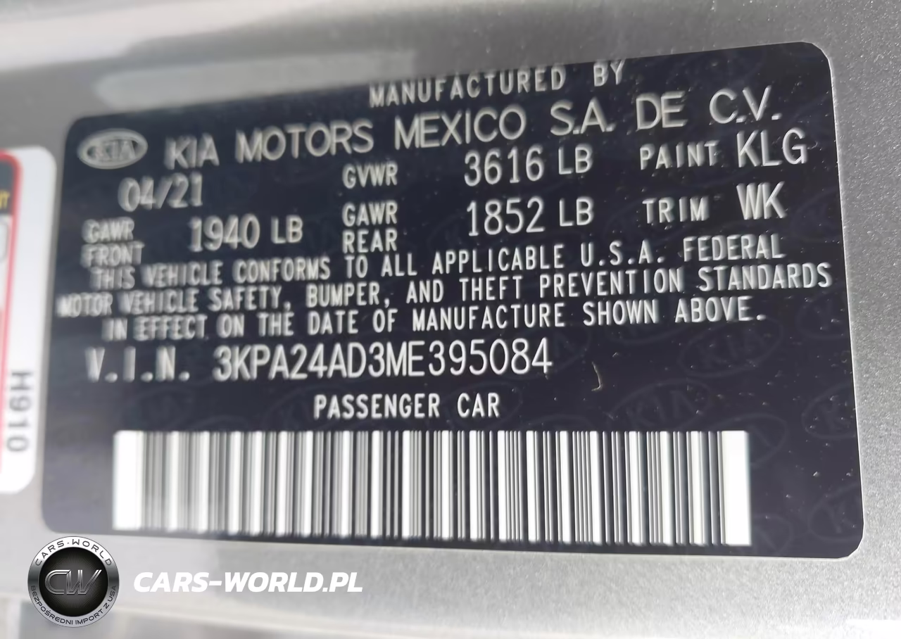 2021 Kia Rio S VIN:3KPA24AD3ME395084 - 9