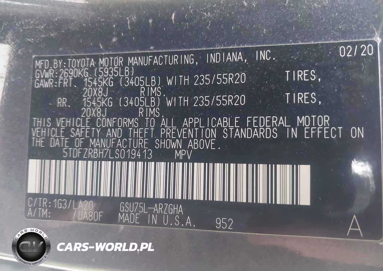2020 Toyota Highlander Platinum VIN:5TDFZRBH7LS019413 - 9