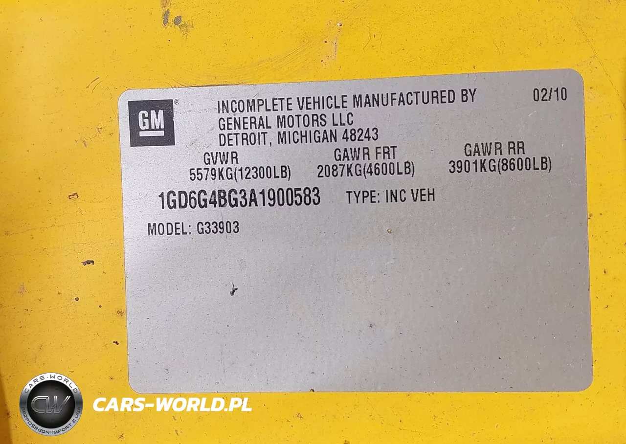 2010 GMC Savana Cutaway Work Van VIN:1GD6G4BG3A1900583 - 8