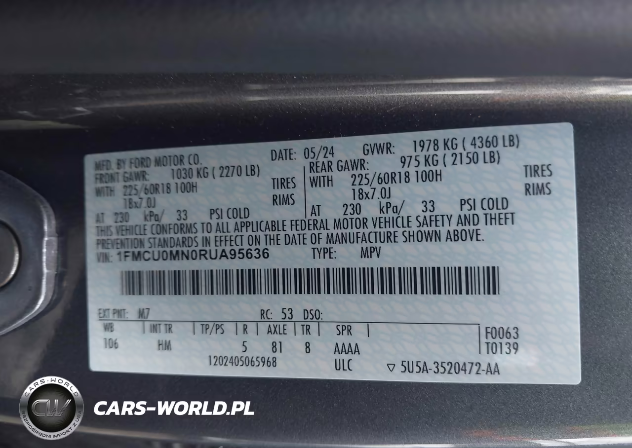 2024 Ford Escape St-Line VIN:1FMCU0MN0RUA95636 - 9