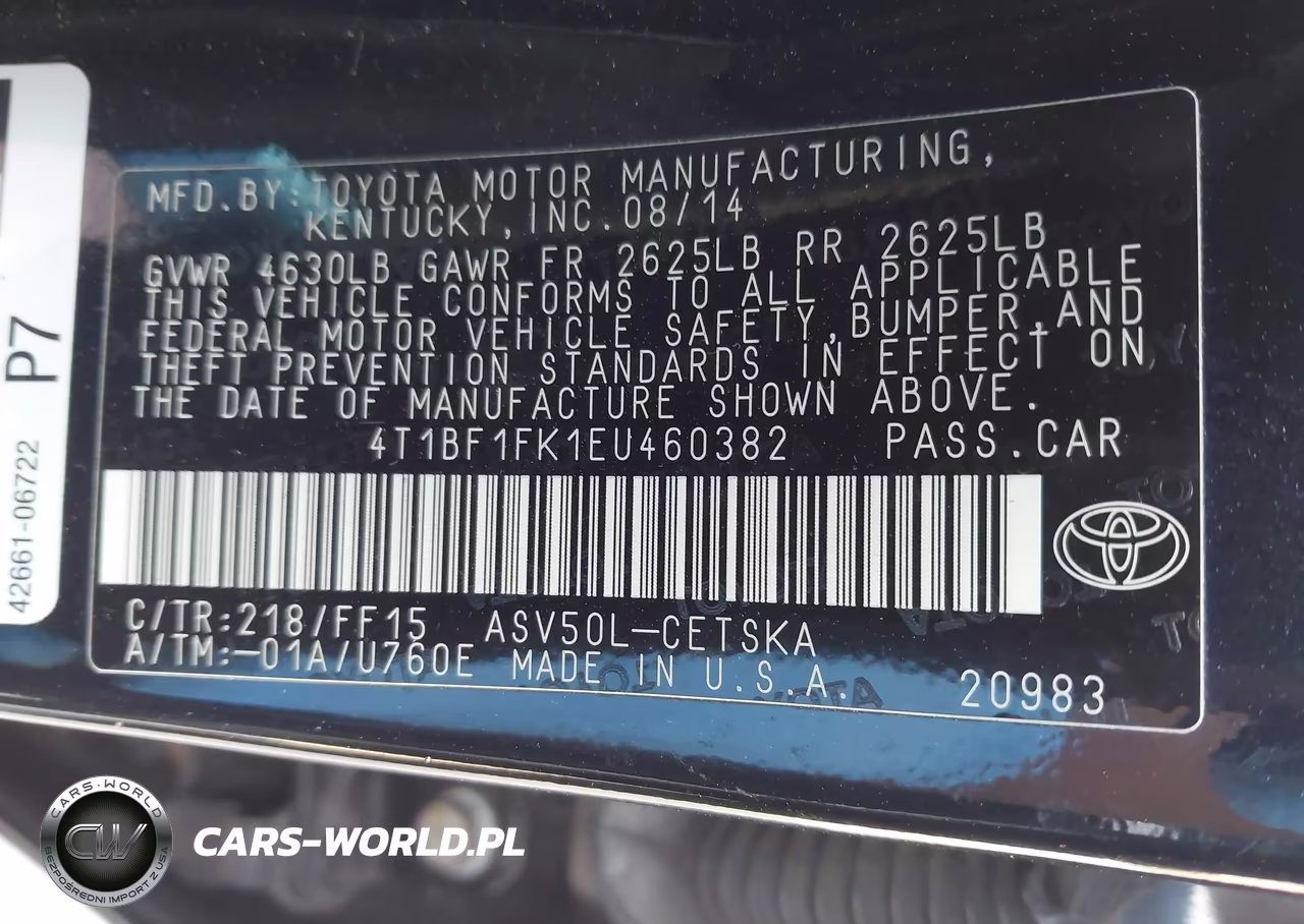 2014 Toyota Camry Se VIN:4T1BF1FK1EU460382 - 9