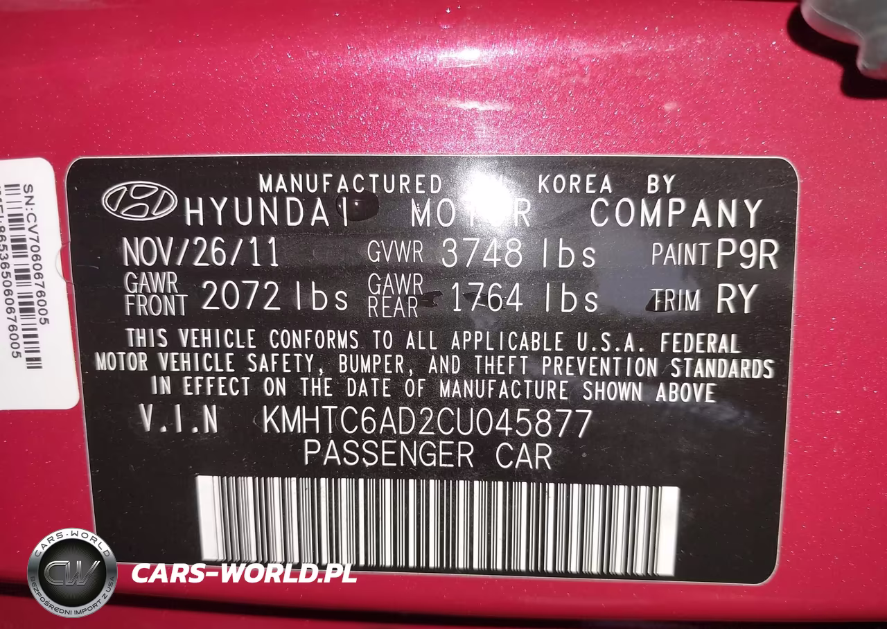 2012 Hyundai Veloster Base W-Gray VIN:KMHTC6AD2CU045877 - 9