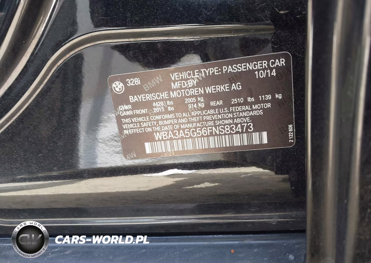 2015 BMW 328I VIN:WBA3A5G56FNS83473 - 9