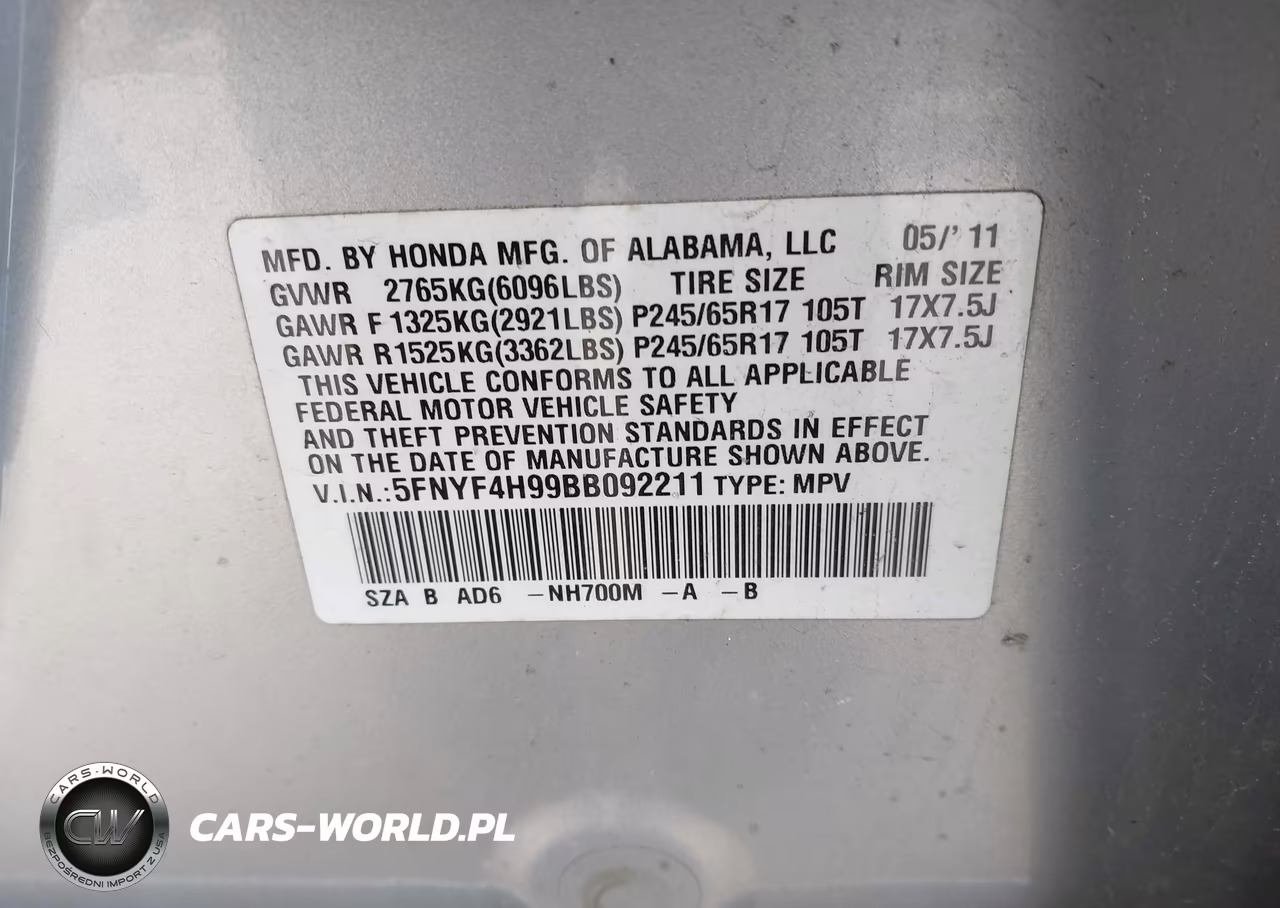 2011 Honda Pilot Touring VIN:5FNYF4H99BB092211 - 9