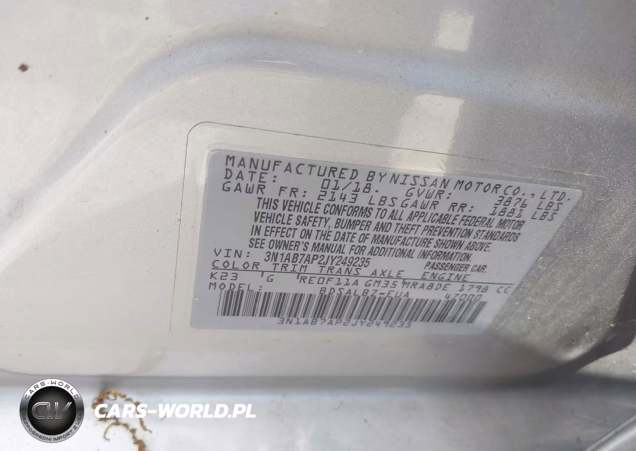 2018 Nissan Sentra S VIN:3N1AB7AP2JY249235 - 9