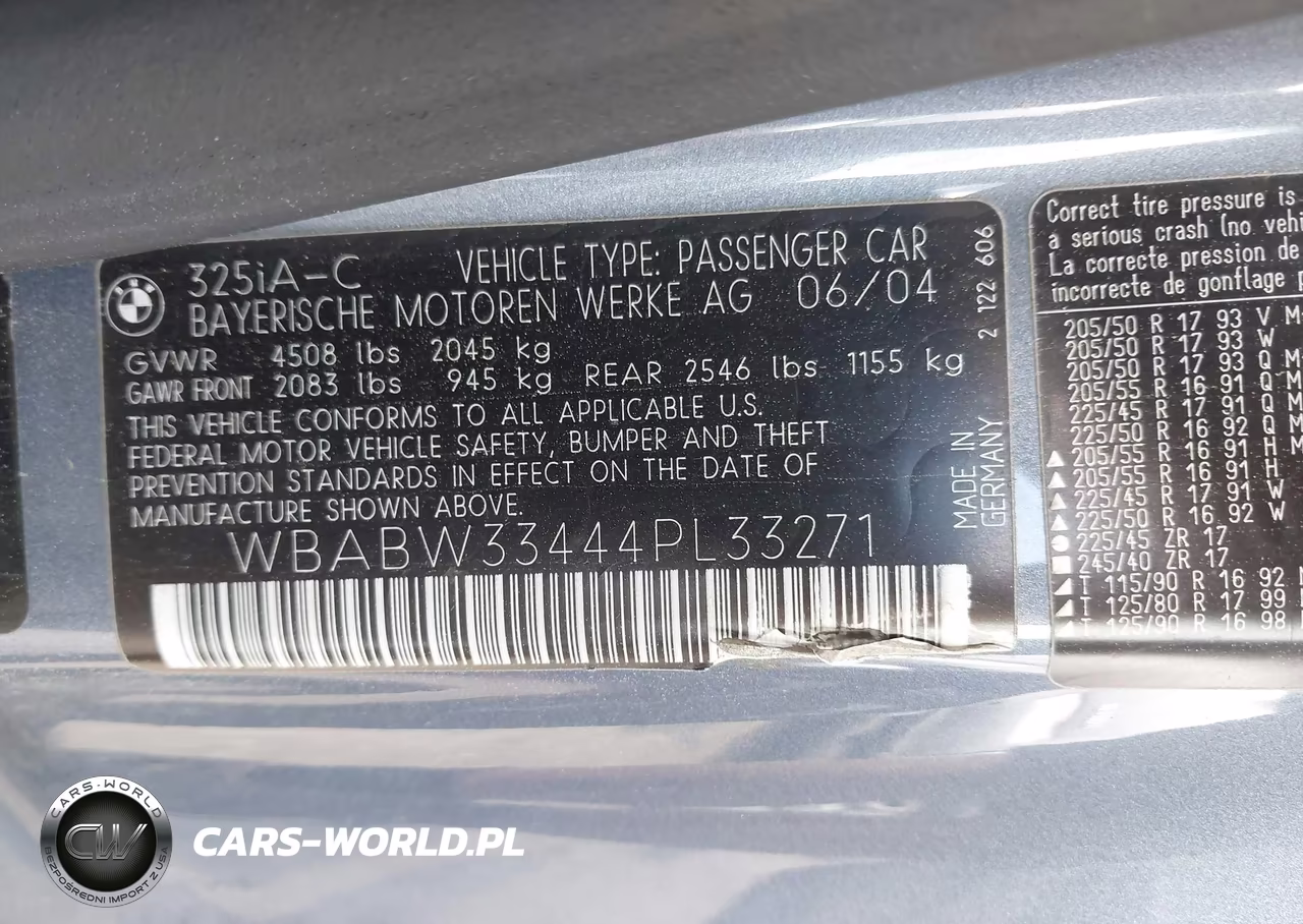 2004 BMW 325Ci VIN:WBABW33444PL33271 - 9