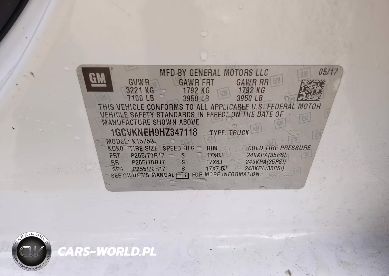 2017 Chevrolet Silverado 1500 Wt VIN:1GCVKNEH9HZ347118 - 9