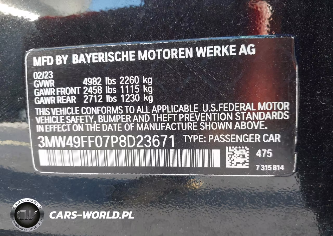2023 BMW M340I M340I xDrive VIN:3MW49FF07P8D23671 - 9