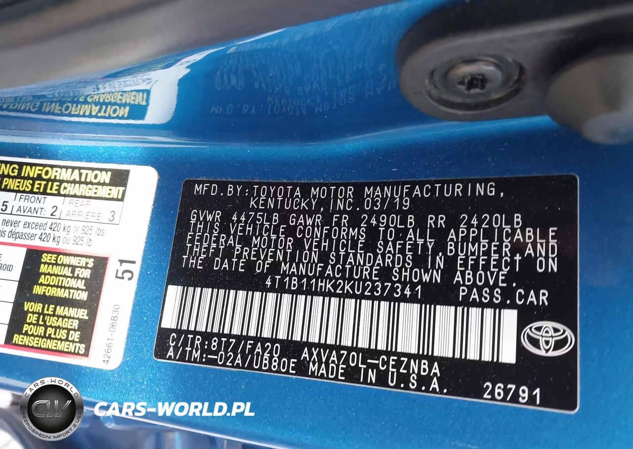 2019 Toyota Camry Le VIN:4T1B11HK2KU237341 - 9