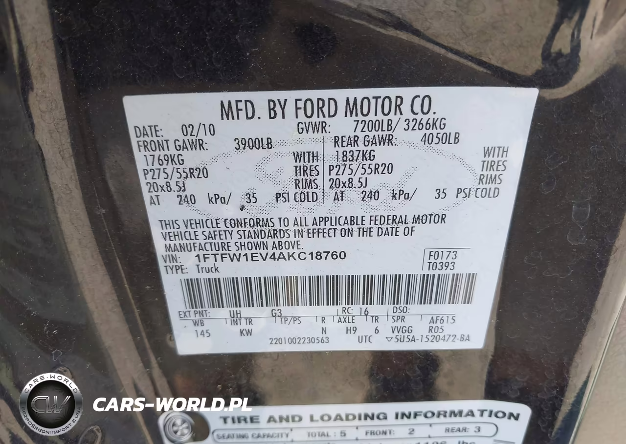 2010 Ford F-150 Fx4-Harley-Davidson-King Ranch-Lariat-Platinum-Xl-Xlt VIN:1FTFW1EV4AKC18760 - 9