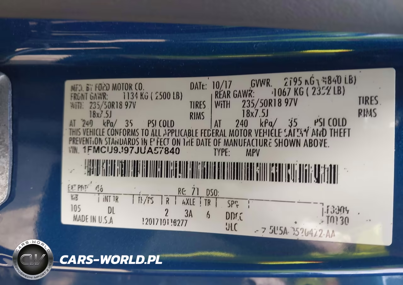 2018 Ford Escape Titanium VIN:1FMCU9J97JUA57840 - 9