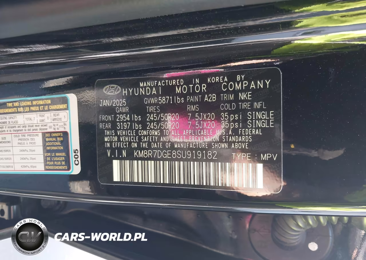 2025 Hyundai Palisade Calligraphy Night Edition VIN:KM8R7DGE8SU919182 - 9