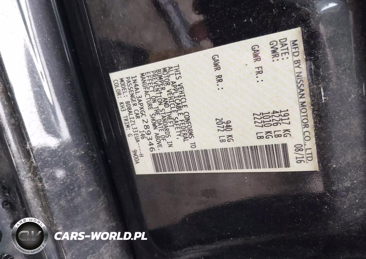 2016 Nissan Altima 2.5 Sv VIN:1N4AL3APXGC289346 - 9