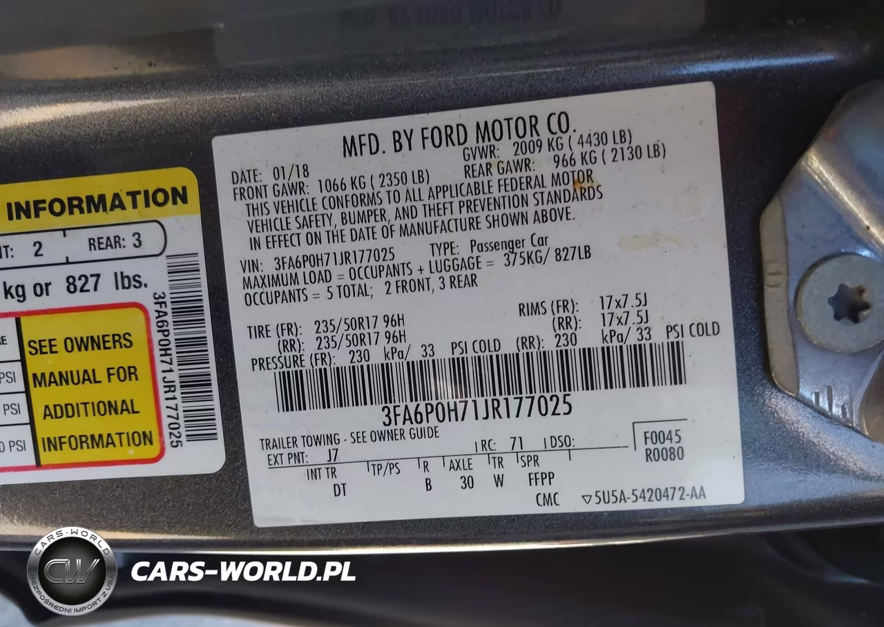 2018 Ford Fusion Se VIN:3FA6P0H71JR177025 - 9