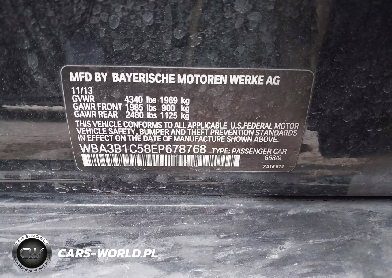 2014 BMW 320I VIN:WBA3B1C58EP678768 - 9