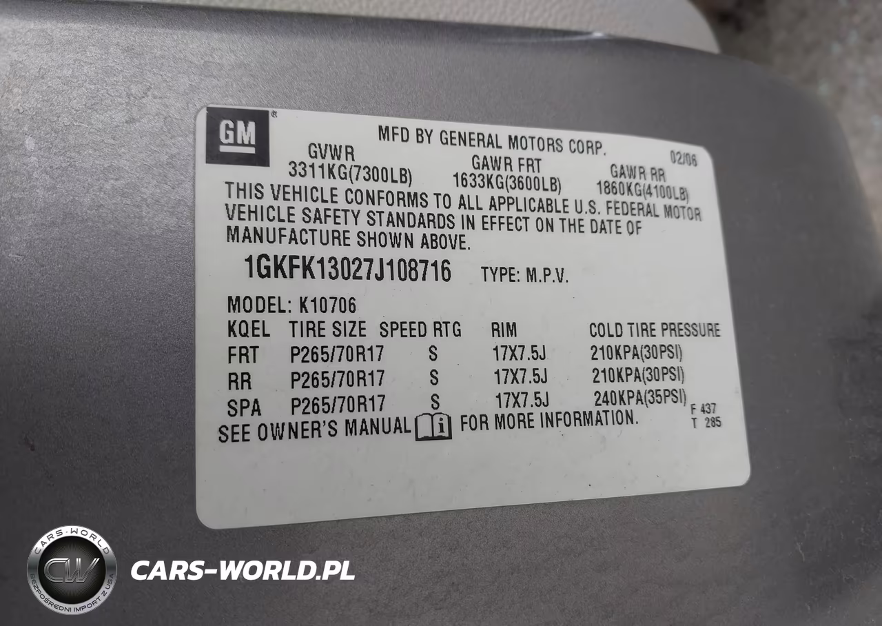 2007 GMC Yukon Slt VIN:1GKFK13027J108716 - 9