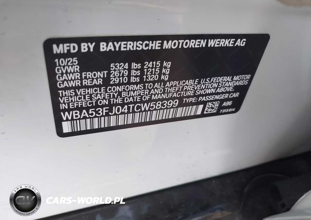 2026 BMW 530I xDrive VIN:WBA53FJ04TCW58399 - 9