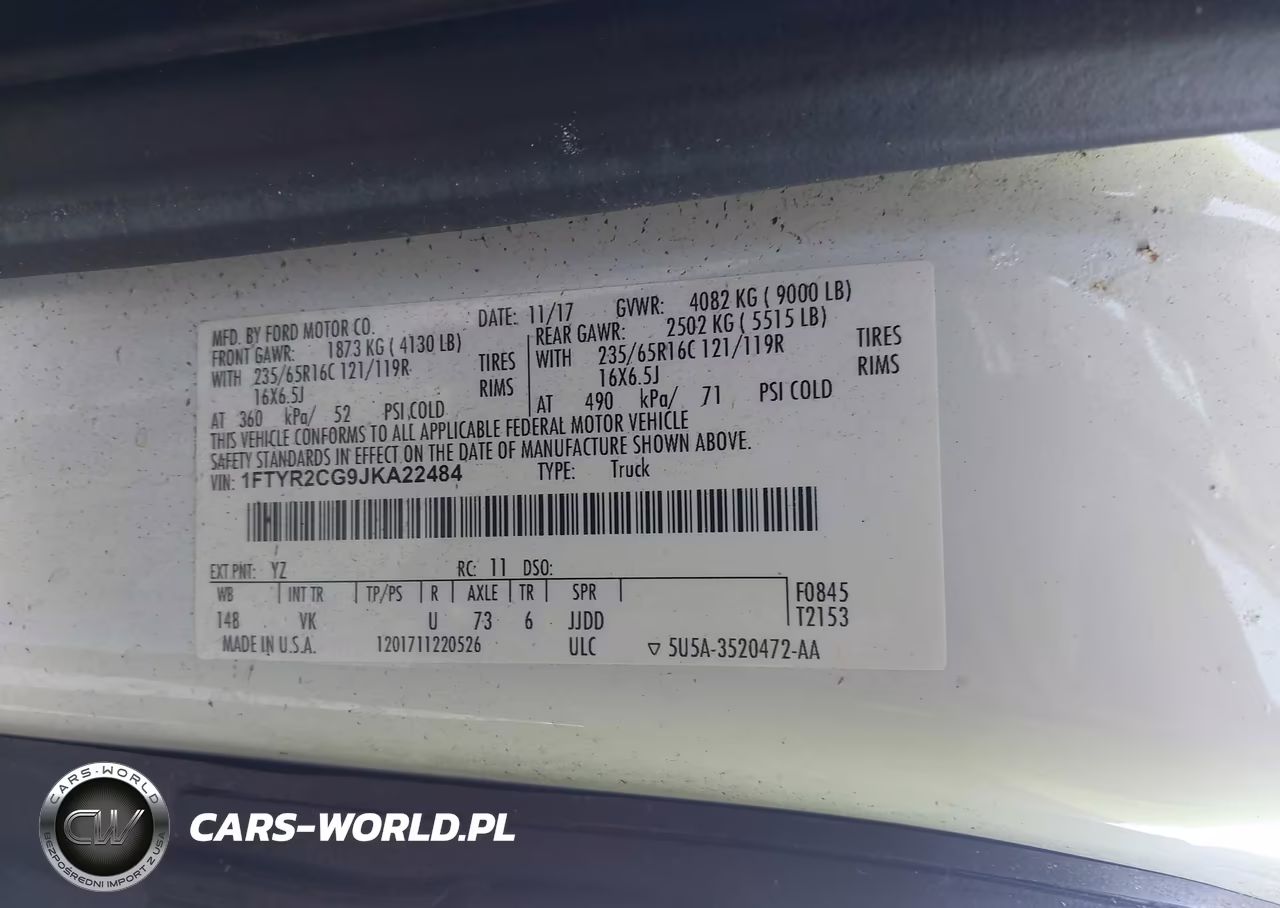 2018 Ford Transit-250 VIN:1FTYR2CG9JKA22484 - 9