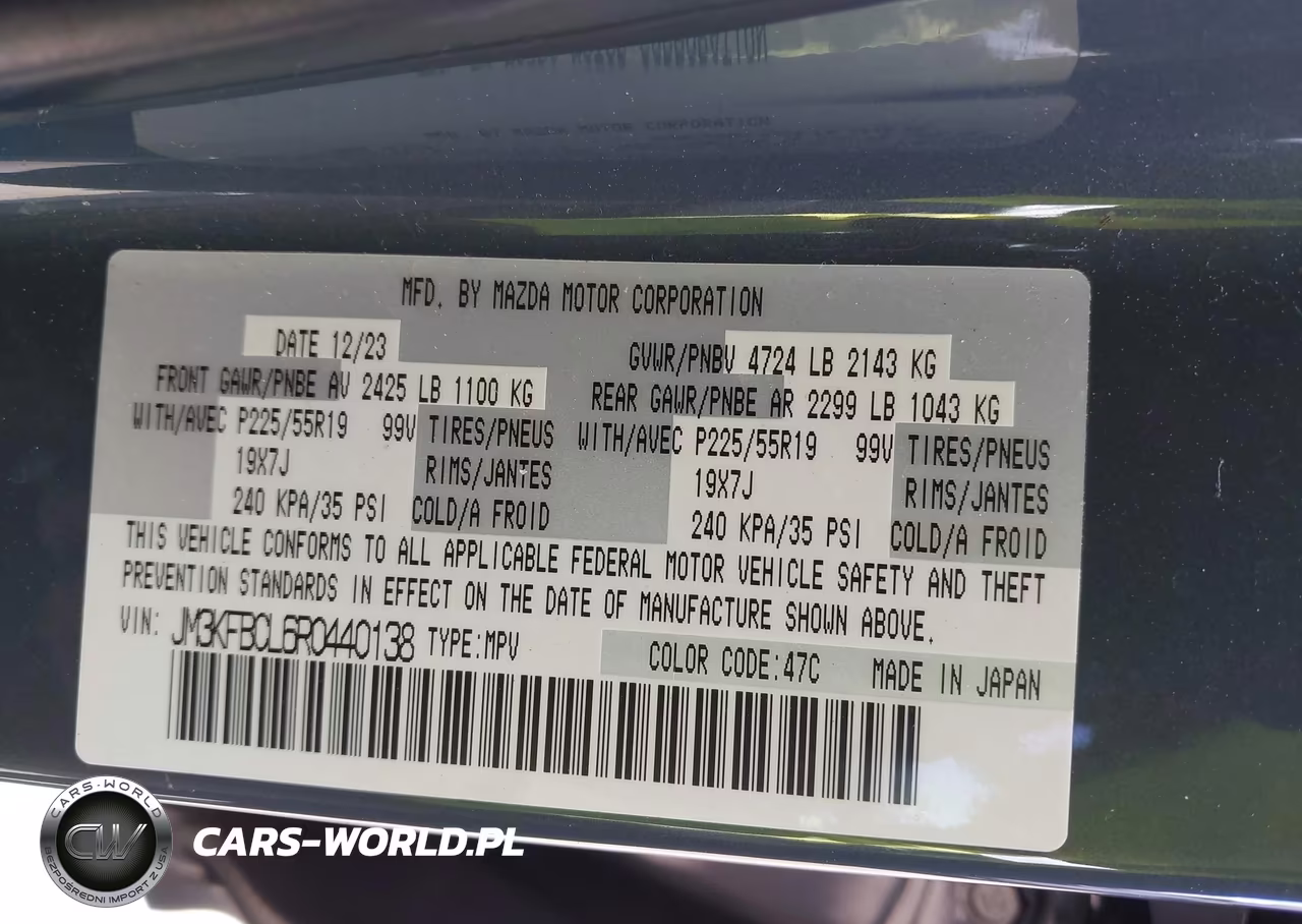 2024 Mazda Cx-5 2.5 S Carbon Edition VIN:JM3KFBCL6R0440138 - 9