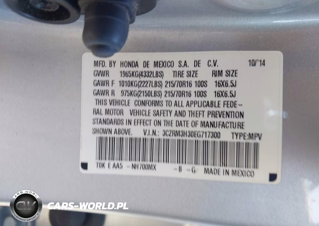 2014 Honda Cr-V Lx VIN:3CZRM3H30EG717300 - 9