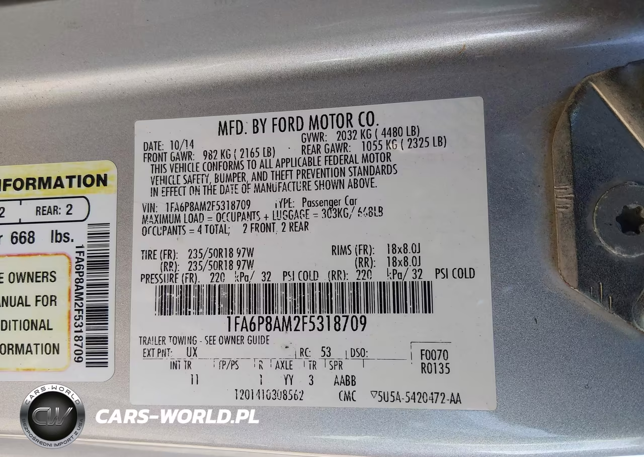 2015 Ford Mustang V6 VIN:1FA6P8AM2F5318709 - 9