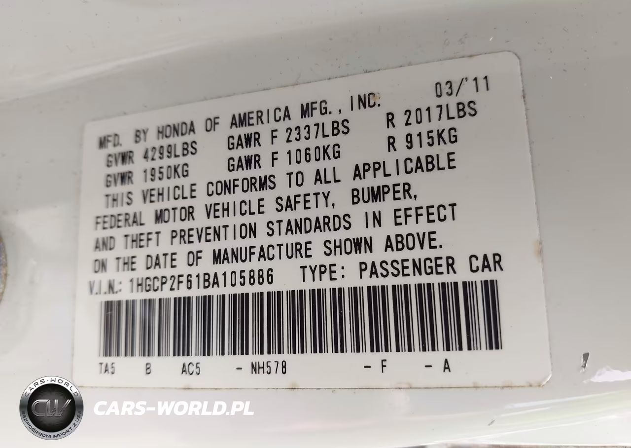 2011 Honda Accord 2.4 Se VIN:1HGCP2F61BA105886 - 9