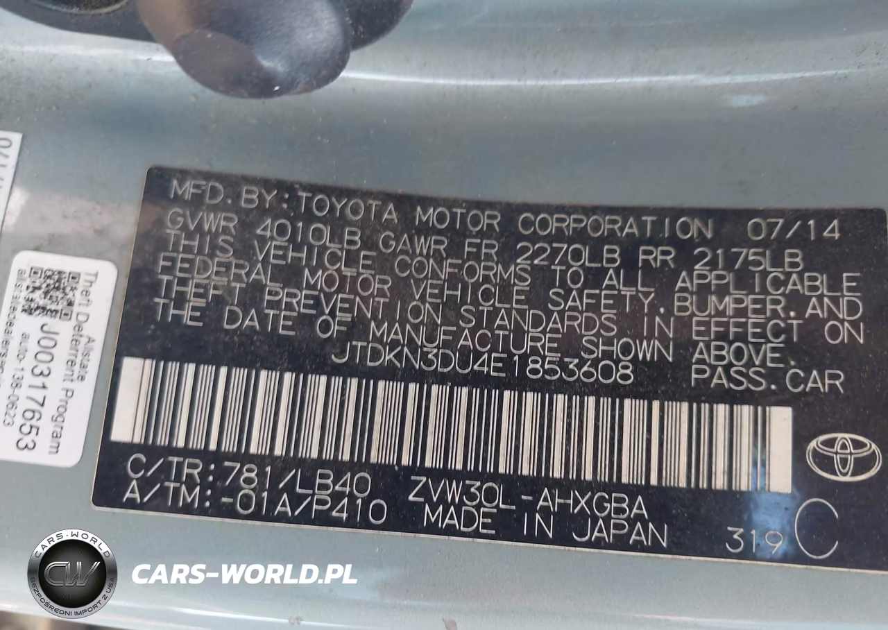 2014 Toyota Prius Four VIN:JTDKN3DU4E1853608 - 9
