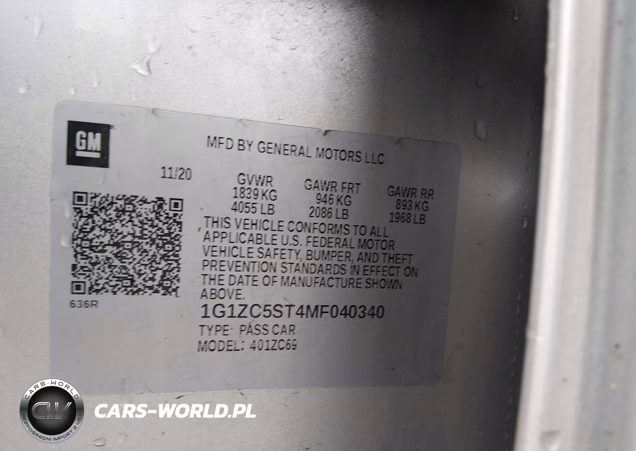 2021 Chevrolet Malibu Fwd 1Fl VIN:1G1ZC5ST4MF040340 - 9