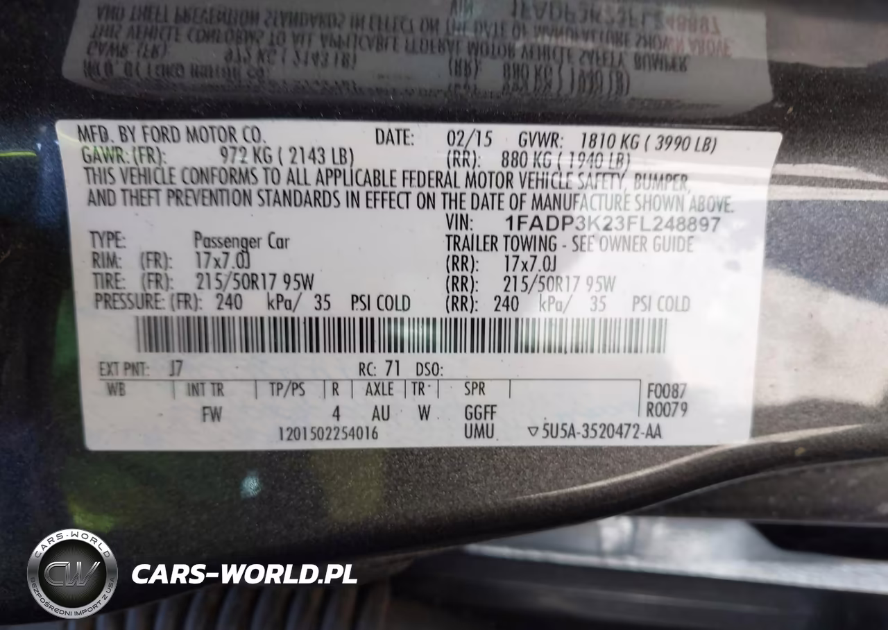 2015 Ford Focus Se VIN:1FADP3K23FL248897 - 9