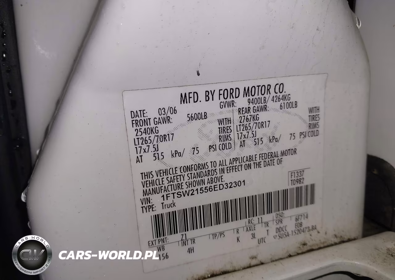 2006 Ford F-250 Lariat-Xl-Xlt VIN:1FTSW21556ED32301 - 9