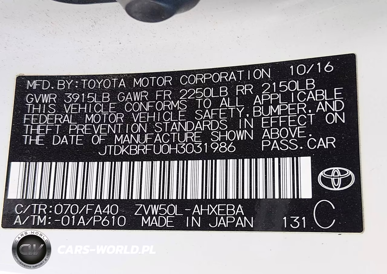 2017 Toyota Prius Two VIN:JTDKBRFU0H3031986 - 9