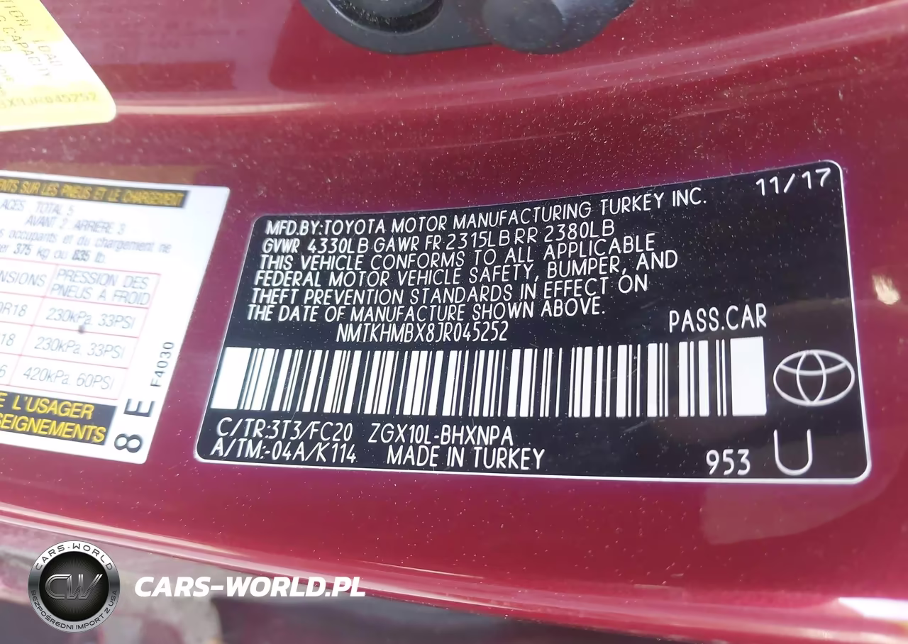 2018 Toyota C-Hr Xle Premium VIN:NMTKHMBX8JR045252 - 9